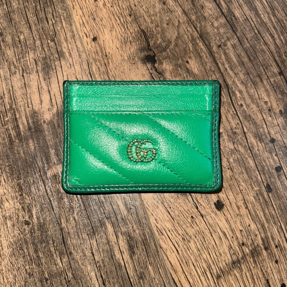 Gucci Green Leather Card Holder